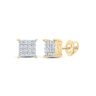 Gold Modern Diamond Earrings with Fine Detail - Splendid Jewellery