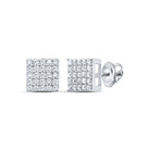 Sterling Silver Diamond Earrings for Everyday Wear for Everyday Wear - Splendid Jewellery
