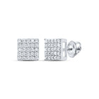 Sterling Silver Diamond Earrings for Everyday Wear for Everyday Wear - Splendid Jewellery