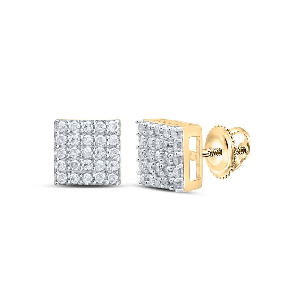 Gold Round Diamond Earrings - Splendid Jewellery