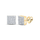 Gold Round Diamond Earrings - Splendid Jewellery