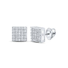 Sterling Silver Elegant Earrings with Diamond with Natural Sparkle - Splendid Jewellery