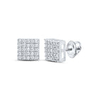 Sterling Silver Elegant Earrings with Diamond with Natural Sparkle - Splendid Jewellery