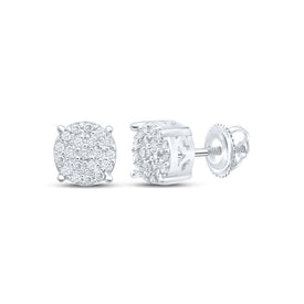 Round Diamond Earrings 1/8 Cttw - Splendid Jewellery