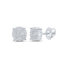 Sterling Silver Round Diamond Earrings - Splendid Jewellery