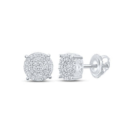 Sterling Silver Round Diamond Earrings - Splendid Jewellery