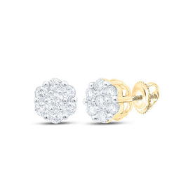 Diamond Earrings in 14K Yellow Gold with Elegant Styling - Splendid Jewellery