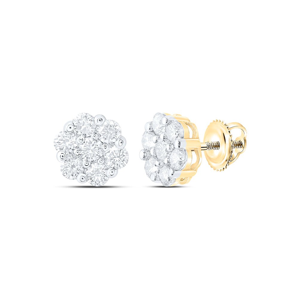 14K Yellow Gold Diamond Earrings 1/2 Cttw with Elegant Styling - Splendid Jewellery