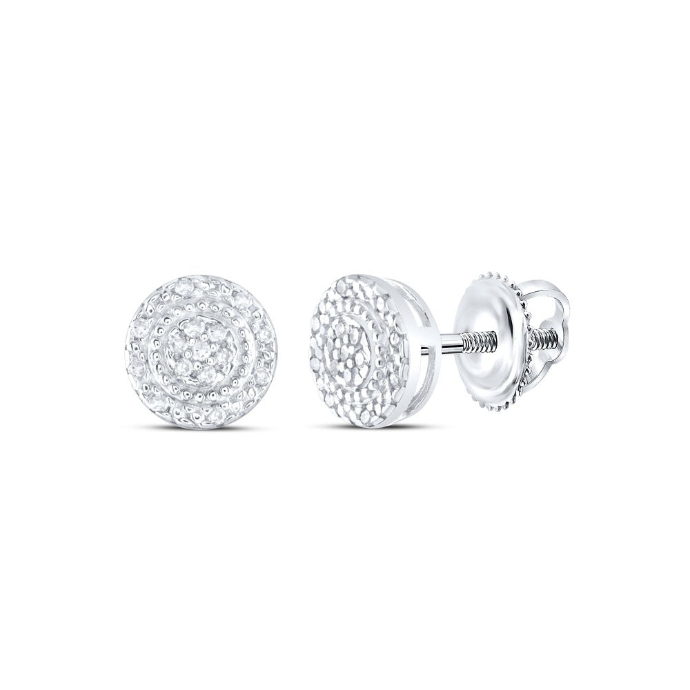 Round Diamond Earrings in Sterling Silver with Elegant Styling - Splendid Jewellery