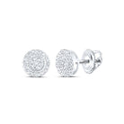 Round Diamond Earrings in Sterling Silver with Elegant Styling - Splendid Jewellery