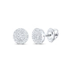 Round Diamond Earrings in Sterling Silver with Elegant Styling - Splendid Jewellery
