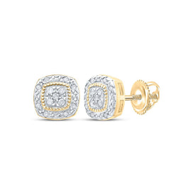 Round Diamond Earrings in Gold with Elegant Styling - Splendid Jewellery