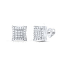 Sterling Silver Modern Diamond Earrings for Everyday Wear - Splendid Jewellery