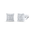 Sterling Silver Modern Diamond Earrings for Everyday Wear - Splendid Jewellery