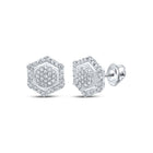 Sterling Silver Gift - Ready Diamond Earrings with Elegant Styling - Splendid Jewellery