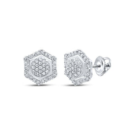 Sterling Silver Gift - Ready Diamond Earrings with Elegant Styling - Splendid Jewellery