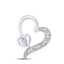 Load image into Gallery viewer, Sterling Silver Round Diamond Heart Pendant 1/20 Cttw - Splendid Jewellery