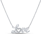 Sterling Silver Round Diamond P2 Gift Love Necklace 1/20 Cttw - Splendid Jewellery