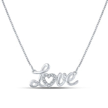 Load image into Gallery viewer, Sterling Silver Round Diamond P2 Gift Love Necklace 1/20 Cttw - Splendid Jewellery