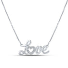 Sterling Silver Round Diamond P2 Gift Love Necklace 1/20 Cttw - Splendid Jewellery