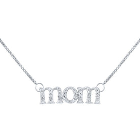 Sterling Silver Round Diamond P2 Mom Gift Necklace 1/20 Cttw - Splendid Jewellery