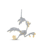 10K Yellow Gold Diamond Cartoon Charm Pendant 3 1/3 Cttw - Splendid Jewellery