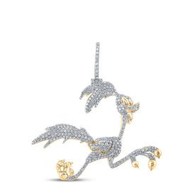10K Yellow Gold Diamond Cartoon Charm Pendant 3 1/3 Cttw - Splendid Jewellery