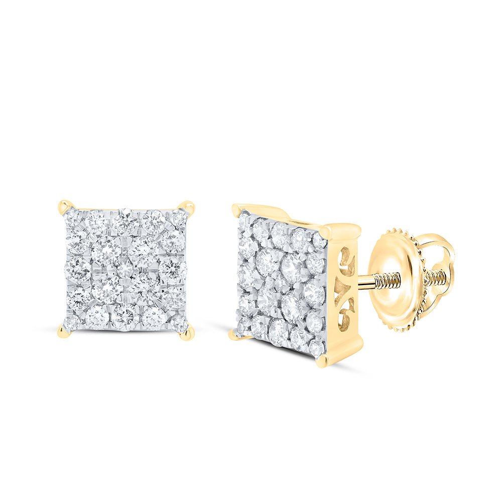 10K Yellow Gold Round Diamond Earrings - Splendid Jewellery