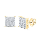 10K Yellow Gold Round Diamond Earrings - Splendid Jewellery