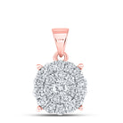 10K Rose Gold Round Diamond Fashion Pendant 1 Cttw - Splendid Jewellery