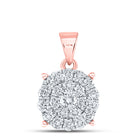 10K Rose Gold Round Diamond Fashion Pendant 1 Cttw - Splendid Jewellery