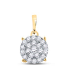 10K Yellow Gold Round Diamond Fashion Pendant 1 1/2 Cttw - Splendid Jewellery