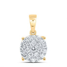 10K Yellow Gold Round Diamond Fashion Pendant 2 Cttw - Splendid Jewellery