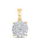 10K Yellow Gold Round Diamond Fashion Pendant 2 Cttw - Splendid Jewellery