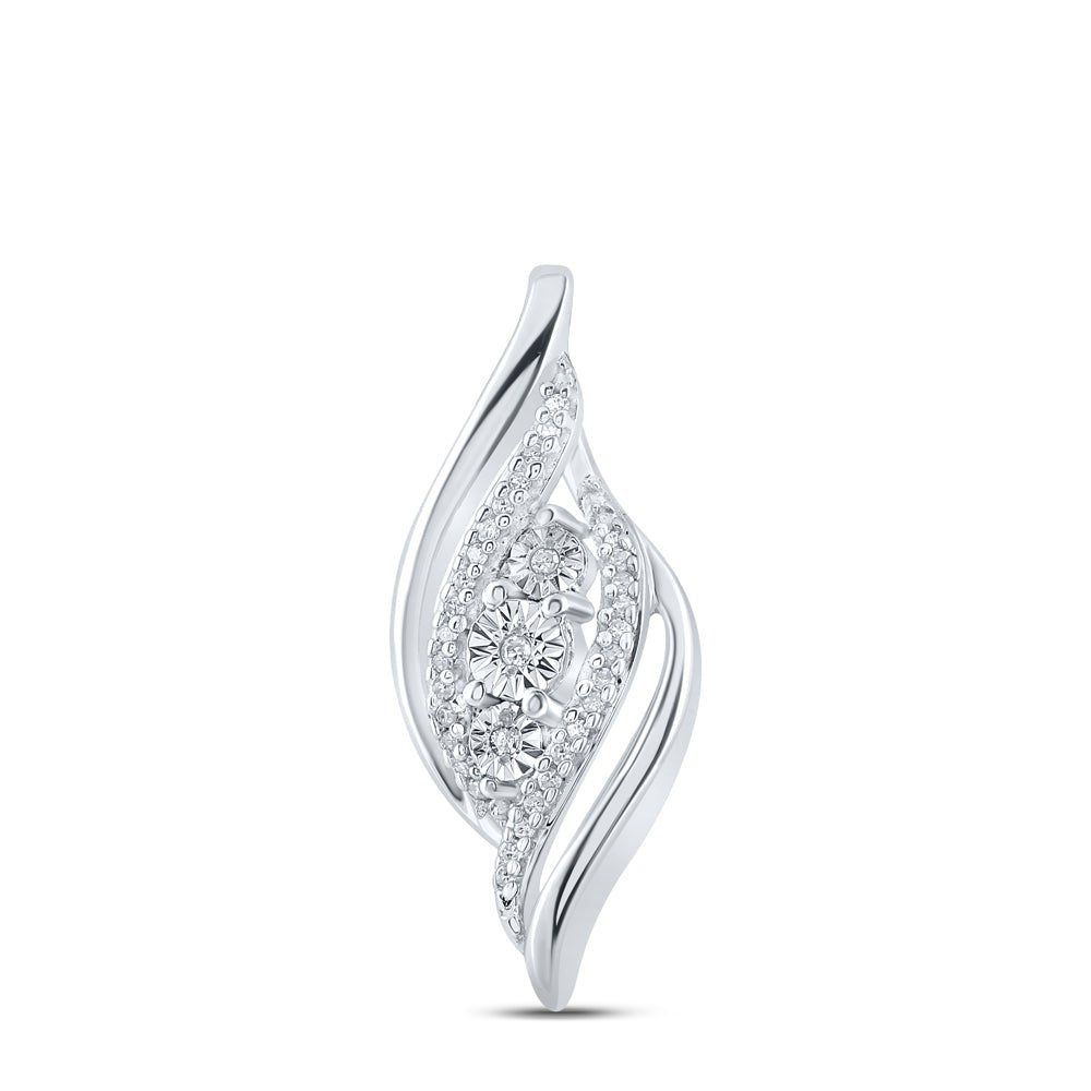 Sterling Silver Round Diamond Gift Pendant 1/12 Cttw - Splendid Jewellery