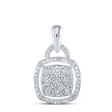 Load image into Gallery viewer, Sterling Silver Round Diamond Cushion Pendant 1/12 Cttw - Splendid Jewellery