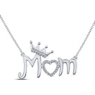 Sterling Silver Round Diamond P2 Gift Mom Necklace 1/20 Cttw - Splendid Jewellery