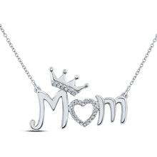 Load image into Gallery viewer, Sterling Silver Round Diamond P2 Gift Mom Necklace 1/20 Cttw - Splendid Jewellery