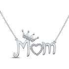 Sterling Silver Round Diamond P2 Gift Mom Necklace 1/20 Cttw - Splendid Jewellery