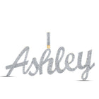 10K Yellow Gold Round Diamond ASHLEY Name Pendant 2 5/8 Cttw - Splendid Jewellery