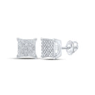 Sterling Silver Round Diamond Earrings with Elegant Styling - Splendid Jewellery
