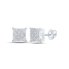 Load image into Gallery viewer, Sterling Silver Round Diamond Earrings with Elegant Styling - Splendid Jewellery