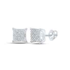Sterling Silver Round Diamond Earrings with Elegant Styling - Splendid Jewellery