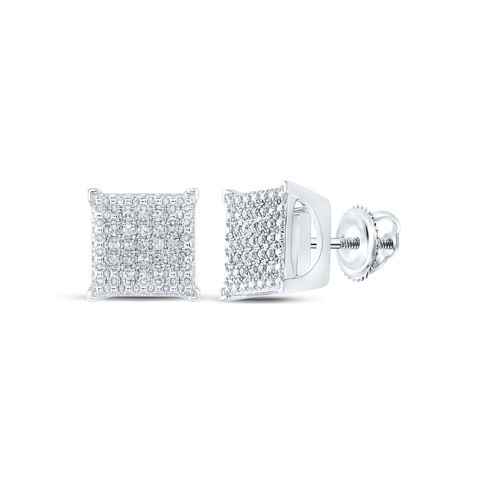 Sterling Silver Diamond Earrings 1/6 Cttw - Splendid Jewellery