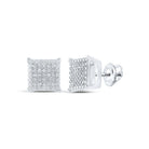 Sterling Silver Diamond Earrings 1/6 Cttw - Splendid Jewellery