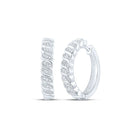 Diamond Hoop Earrings in Sterling Silver - Splendid Jewellery