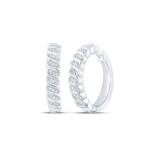 Load image into Gallery viewer, Diamond Hoop Earrings in Sterling Silver - Splendid Jewellery