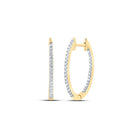 Gold Round Diamond Hoop Earrings - Splendid Jewellery