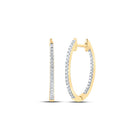 Gold Round Diamond Hoop Earrings - Splendid Jewellery