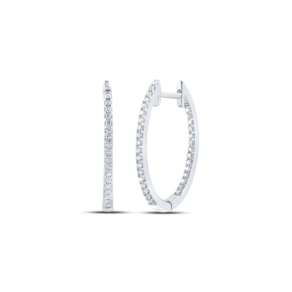 Sterling Silver Diamond Hoop Earrings 1/4 Cttw - Splendid Jewellery